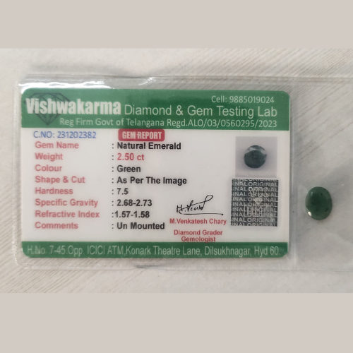 Emerald Certificate